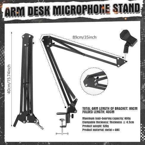 Leinuosen 2 PCS Boom Mic Arm Desk Microphone حامل مع 3/8 " in Kuwait