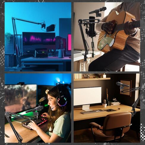Leinuosen 2 PCS Boom Mic Arm Desk Microphone حامل مع 3/8 " in Kuwait