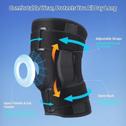 CHIYAN Hinged Knee Brace with Side Stabilizers for Meniscus Tear, Men Women Hinges Knee Support for Arthritis Pain Relief in Saudi Arabia
