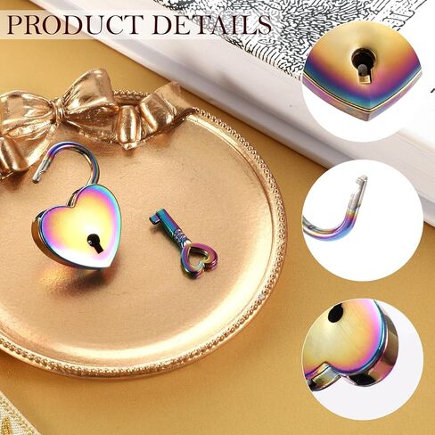 2 Pcs Heart Lock, Diary Lock and Key Set Cute Lock Metal Heart Padlock, for Locker Diary Book Jewelry Box Luggage in Saudi Arabia