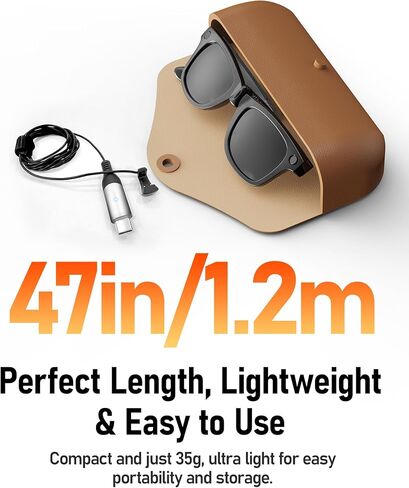 شحن كابل متوافق مع النظارات الذكية Rayban/Oakley Meta-رقاقة تم ترقيتها لشحن مستقر ، متوافق مع Wayfarer ، Skyler ، عناوين رئيسية ، العمل مع بنوك الطاقة والمحولات وهواتف Type-C in Kuwait