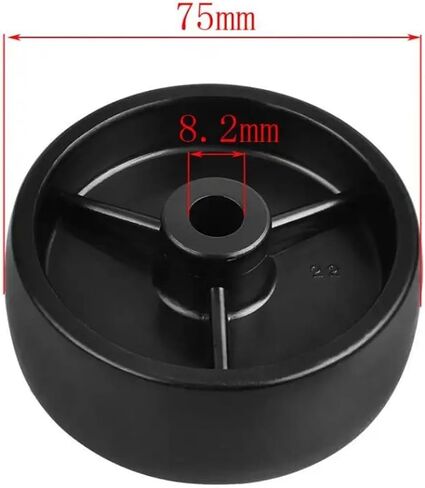 10pcs العجلات 3 بوصة أسود PP واحد العجلة الداخلية الثقب 8mm الجهاز المعدات قطرها 75 ملم البلاستيك in Saudi Arabia