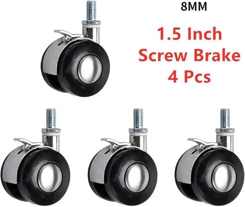 4Pcs 1.5 Inch Brake Screw 8MM Universal Wheel Steering Pulley Cabinet Tea Table(A15) in Saudi Arabia