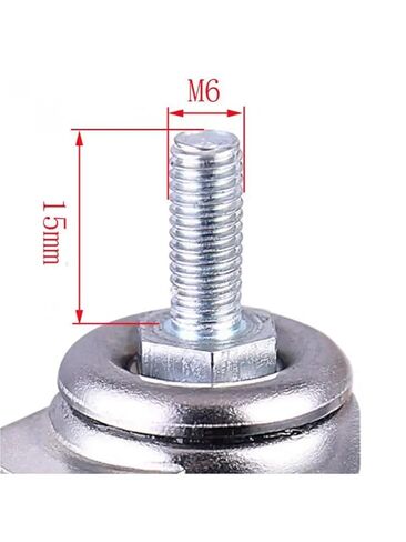 4pcs عجلات 1 بوصة رمادية TPE المسمار العجلات ، M6 عجلة صامتة قطرها 25 ملم العجلة العالمية in Kuwait