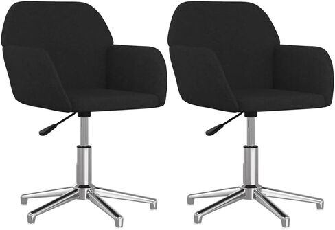 Swivel Dining Chairs, Modern Black Kitchen Chairs Set, Padded Room Table Seating, Mid Century Furniture (2 pcs) in Kuwait