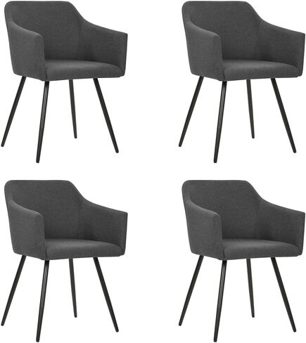 Cream Dining Chairs Set of 2, Fabric Polyester Metal Room Furniture Table Kitchen Modern in Saudi Arabia