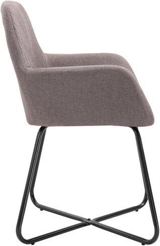 Dining Chair Set of 6 Yellow Fabric Modern Furniture, Living, Kitchen Room, Dining Chairs, Powder-Coated Steel Table in Kuwait