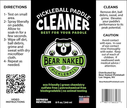 Pickleball Paddle Cleaner - صنع في الولايات المتحدة | حل تنظيف قوي | يعزز أدائك | يعزز طول طول مجدافك | 8 أوقية in Kuwait