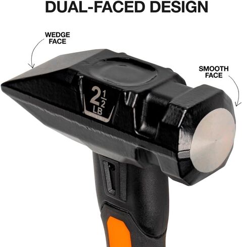 أدوات Klein H80602 Sledgehammer ، 2-1/2 رطل مطرقة الحدادة مع مقبض الألياف الزجاجية ووجه إسفين ، تصميم مقاوم للصدمات للضرب والهدم ، ويشمل حبل الحبل in Kuwait