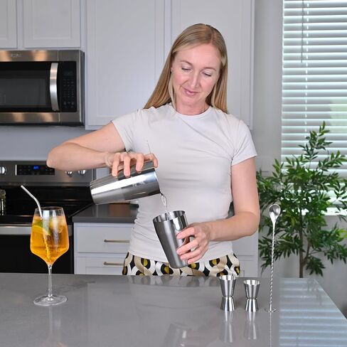 Bartender Cocktail Mixing Kit, Silver Barware Set, Professional Bar Tools with Bottle Opener and Shaker in Saudi Arabia