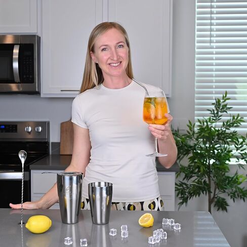 Bartender Cocktail Mixing Kit, Silver Barware Set, Professional Bar Tools with Bottle Opener and Shaker in Saudi Arabia