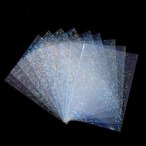 100 Pcs Photocard Sleeves Laser Flashing Card Sleeves Trading Card-Sleeves Holographic Foil Protective Cover Foil Card Protective Sleeve - Starry Style,65x90mm in Saudi Arabia