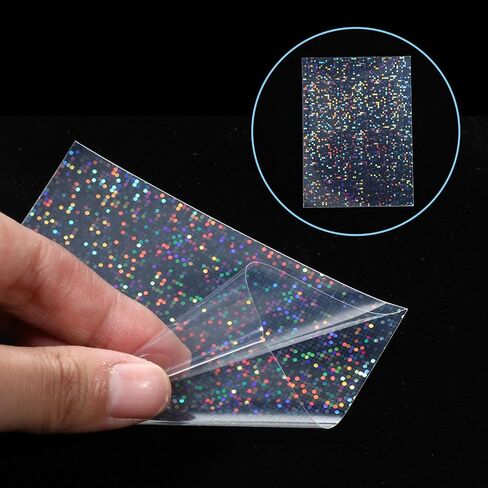 100 Pcs Photocard Sleeves Laser Flashing Card Sleeves Trading Card-Sleeves Holographic Foil Protective Cover Foil Card Protective Sleeve - Starry Style,65x90mm in Saudi Arabia