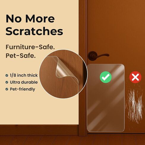 Dog Door Scratch Protector 2-Pack 16 x 30’’ Customizable Transparent PVC Film, Anti-Scratch Guard for Doors & Trim, Damage Proof Protection in Saudi Arabia