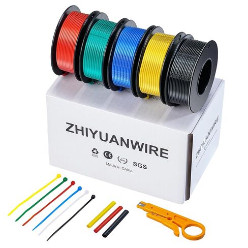 18 Gauge/18 AWG Copper Clad Aluminum 2 Conductor Red Black Electrical Wire 100FT, Flexible PVC Insulated Low Voltage 12V/24V DC Cable for Automotive, Speaker, Subwoofer, LED Strips, RC Car in Saudi Arabia