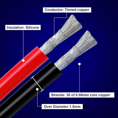 18 Gauge/18 AWG Copper Clad Aluminum 2 Conductor Red Black Electrical Wire 100FT, Flexible PVC Insulated Low Voltage 12V/24V DC Cable for Automotive, Speaker, Subwoofer, LED Strips, RC Car in Saudi Arabia