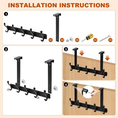 Bersite Innovative Auto-Locking Door Thickness Coat Hook, Rust-Resistant, Scratch-Proof Multi-Functional Hanger with Sea Eagle Design (White) in Saudi Arabia