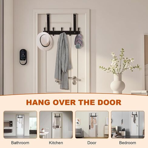 Bersite Innovative Auto-Locking Door Thickness Coat Hook, Rust-Resistant, Scratch-Proof Multi-Functional Hanger with Sea Eagle Design (White) in Saudi Arabia