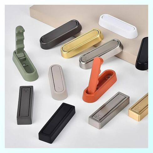 4 PCS Foldable Heavy Duty Alloyed Wall Hooks for Hanging Coats and Hangers, Sturdy Coat Hooks for Wall, Drawer Handle, Cabinet Handle Compatible with Adhesive Glue No Drill Design (Black) in Saudi Arabia