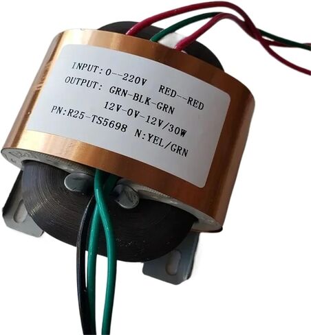 Core Transformer 30W Dual 12V 15V 18V 24V R25 220V to 12V-0-12V Custom Copper Shield for Power Supply Amplifier(R25 24V-0-24V 0.6A) in Kuwait