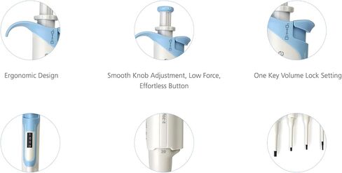 scilogex superpette ، ماصة قابلة للتطبيق التلقائي للبحث والإنتاج والمختبرات العلمية ، شاشة رقمية مركزية ambidextros ، 30-300μL - 4 حزمة in Kuwait