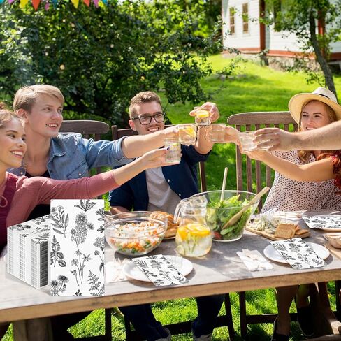 100pcs مناديل الورق الأزهار المناديل 3 مناشف يد يمكن التخلص منها للحمام للحمام خمر الضيوف برية الضيوف مناديل عشاء زهرة برية خضراء لحفل زفاف زفاف طفل دش ربيع الصيف in Kuwait