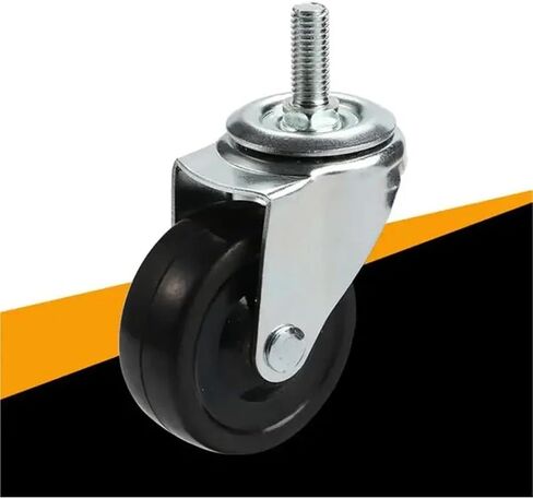 4Pcs 2.5 Inch Caster M8/M10/M12 Wear-Resistant Truck Sliding Screw Rubber Universal Wheel Furniture(M12-25mm) in Saudi Arabia