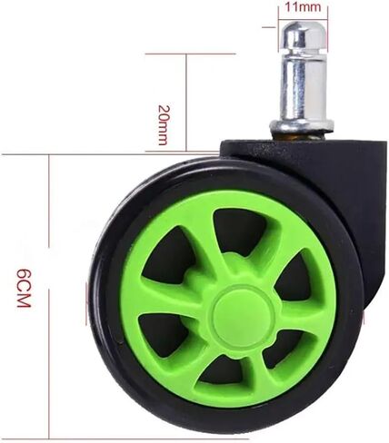 60mm Furniture Office Chair Caster Large Color Casters Car Wheel Style 5Pcs(Light Blue) in Saudi Arabia