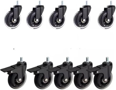 5Pcs 3 Inch M6/M8/M10 PU Screw Roller Ice Wheel Electrophoresis Equipment Scooter Universal(M8x15mm,Universal Wheel) in Saudi Arabia