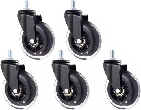 5Pcs 3 Inch M6/M8/M10 PU Screw Roller Ice Wheel Electrophoresis Equipment Scooter Universal(M8x15mm,Universal Wheel) in Saudi Arabia