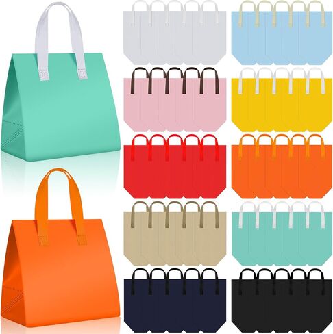 Kacctyen 50 Pcs Insulated Take Away Bags Bulk Thermal Insulation Food for Coffee Milk Tea Pizza Hot Cold Food Delivery Cooler Bag for Catering Restaurant Grocery Picnic, 9.5" x 9.5" x 6" (Buff Color) in Saudi Arabia