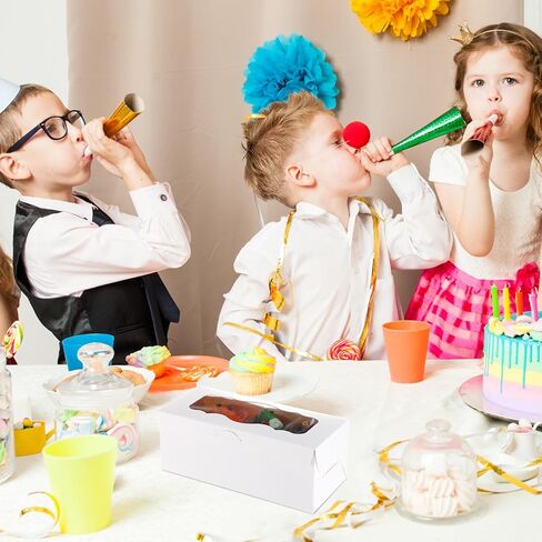 40 Pcs 9x4x3.5 Inch Cookie Boxes White Bakery Boxes with Window, Loaf Cake Boxes for Roll Cakes, Desserts, Muffins, Donuts, Candies and Pastries (9 Inch) in Kuwait