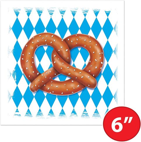 Beistle 50 Pack Oktoberfest Pretzel Bags, 6" x 5.75"- Bavarian Themed Party Supplies, German Beer Festival Treat Bags, Biergarten Snack Holders in Saudi Arabia