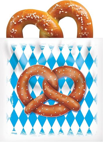 Beistle 50 Pack Oktoberfest Pretzel Bags, 6" x 5.75"- Bavarian Themed Party Supplies, German Beer Festival Treat Bags, Biergarten Snack Holders in Saudi Arabia