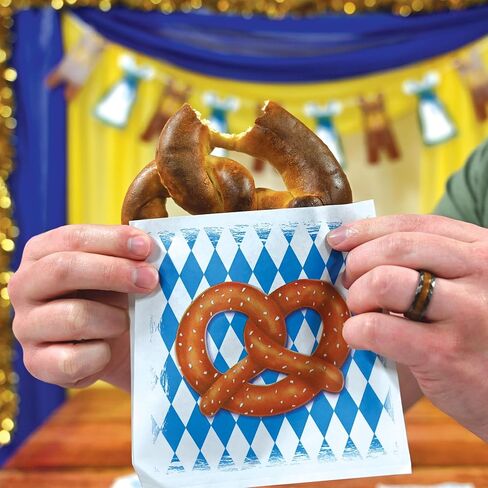 Beistle 50 Pack Oktoberfest Pretzel Bags, 6" x 5.75"- Bavarian Themed Party Supplies, German Beer Festival Treat Bags, Biergarten Snack Holders in Saudi Arabia