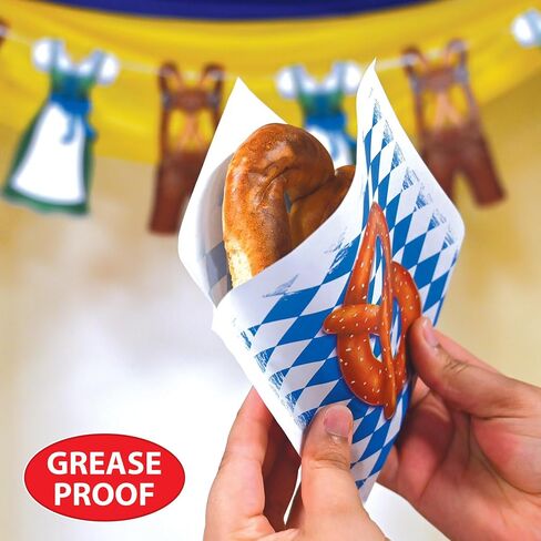 Beistle 50 Pack Oktoberfest Pretzel Bags, 6" x 5.75"- Bavarian Themed Party Supplies, German Beer Festival Treat Bags, Biergarten Snack Holders in Saudi Arabia