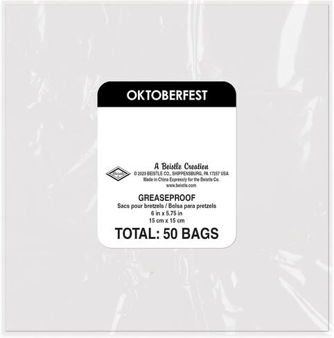 Beistle 50 Pack Oktoberfest Pretzel Bags, 6" x 5.75"- Bavarian Themed Party Supplies, German Beer Festival Treat Bags, Biergarten Snack Holders in Saudi Arabia