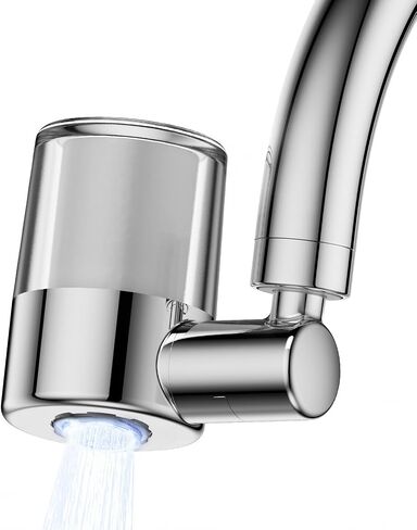 Faucet Mount Water Filter for Sink, Removes Fluoride and Chlorine Heavy Metals, 720° Rotating Sink Faucet Filter with 2pcs Replacement Filters, 2 Water Flow Modes for Kitchen Bathroom Sink in Saudi Arabia