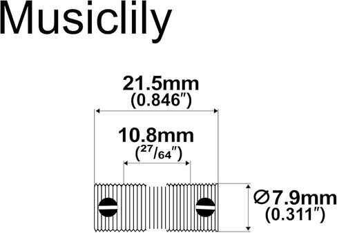 MusicLily Ultra Full Solid Brass Resked Threadled Trallergle Saddles for Fender Tele Style Electric Guitar ، مسامير النيكل (مجموعة من 3) in Kuwait