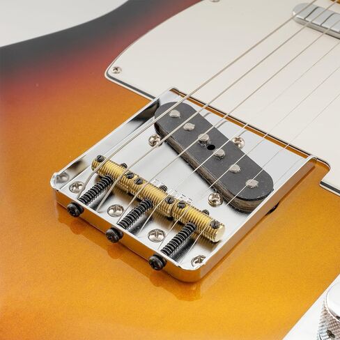 MusicLily Ultra Full Solid Brass Resked Threadled Trallergle Saddles for Fender Tele Style Electric Guitar ، مسامير النيكل (مجموعة من 3) in Kuwait