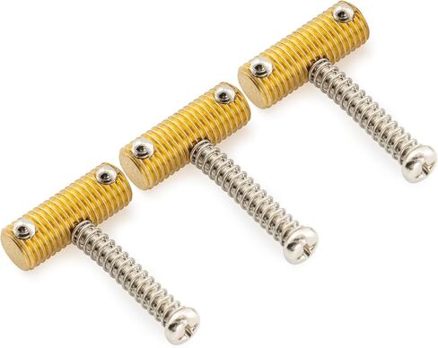 MusicLily Ultra Full Solid Brass Resked Threadled Trallergle Saddles for Fender Tele Style Electric Guitar ، مسامير النيكل (مجموعة من 3) in Kuwait