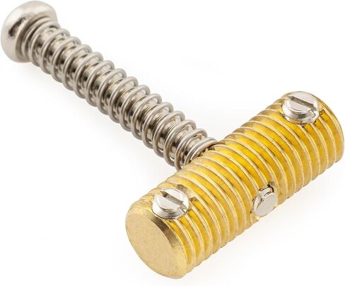 MusicLily Ultra Full Solid Brass Resked Threadled Trallergle Saddles for Fender Tele Style Electric Guitar ، مسامير النيكل (مجموعة من 3) in Kuwait