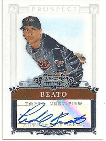 Pedro Beato Autographed "Bowman Sterling Prospect Autograph" - 2006 Bowman Sterling Baseball Card #BSP-PB (Baltimore Orioles) Free Shipping in Saudi Arabia