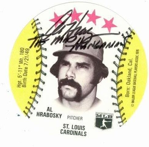 Al Hrabosky autographed Isaly's Disc (St. Louis Cardinals) (67) - MLB Autographed Baseball Cards in Saudi Arabia