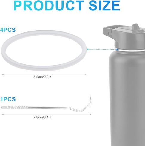 4 Pcs Gasket Replacement for IRON °FLASK Wide Mouth Camping & Hiking Hydration Flask Straw 32/40/64oz, Silicone Sealing Ring Gaskets Leak-Proof for Iron °Flask Carabiner Straw Lid BPA Free in Saudi Arabia