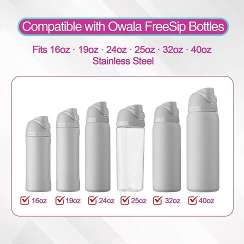 4pcs Replacement Stoppers & 4 Silicone O Ring Seals Compatible with Owala FreeSip 16/19/24/32/40oz, BPA-Free Water Bottle Gasket Plug Accessories, Leak-Proof Rubber Cap Mouth Top Lid Parts in Saudi Arabia