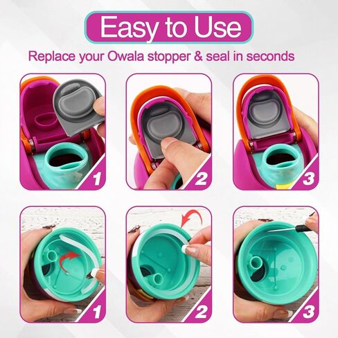 4pcs Replacement Stoppers & 4 Silicone O Ring Seals Compatible with Owala FreeSip 16/19/24/32/40oz, BPA-Free Water Bottle Gasket Plug Accessories, Leak-Proof Rubber Cap Mouth Top Lid Parts in Saudi Arabia