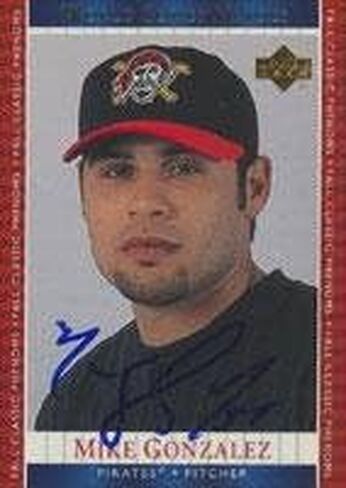Mike Gonzalez Pittsburgh Pirates 2002 Upper Deck World Series Heros Autographed Card. This item comes with a certificate of authenticity from Autograph-Sports. Autographed - MLB Autographed Baseball in Saudi Arabia