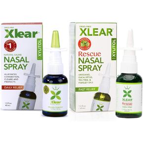 بخاخ الأنف XLEAR (عبوة من 2) مع إكسيليتول ومحلول ملحي ومياه نقية ومستخلص بذور الجريب فروت، من أجل صحة مثالية لتنظيف الجيوب الأنفية والممرات الأنفية، استخدمه كلما دعت الحاجة، 1.5 أونصة سائلة. أوقية. in Kuwait
