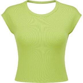 Open Back Workout Tops for Women Longline Sports Bras Padded Crop Tank Yoga Top Low Back Shirts with Built in Bra in Saudi Arabia